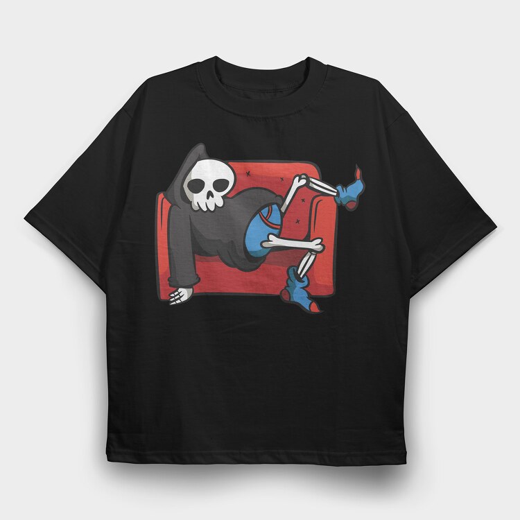 Lazy Grim Reaper, Tricou Oversize Barbati (Unisex)