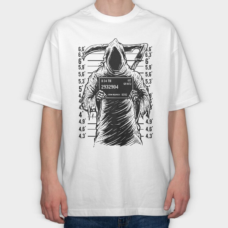 Reaper Mugshot, Tricou Oversize Barbati (Unisex)