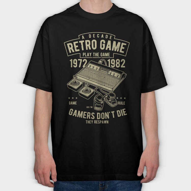 Retro Game, Tricou Oversize Barbati (Unisex)