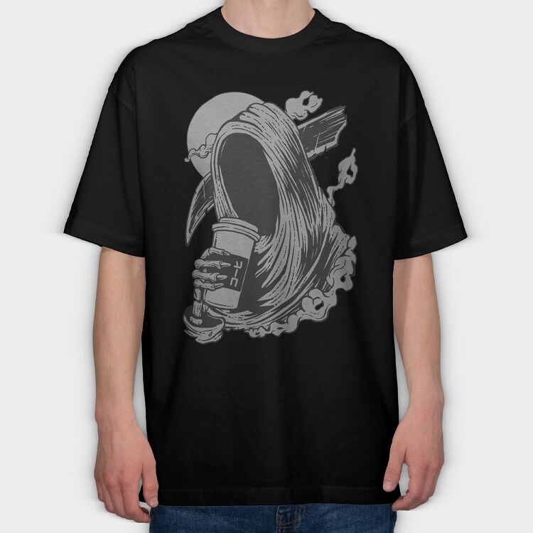 Death Before Decaf, Tricou Oversize Barbati (Unisex)