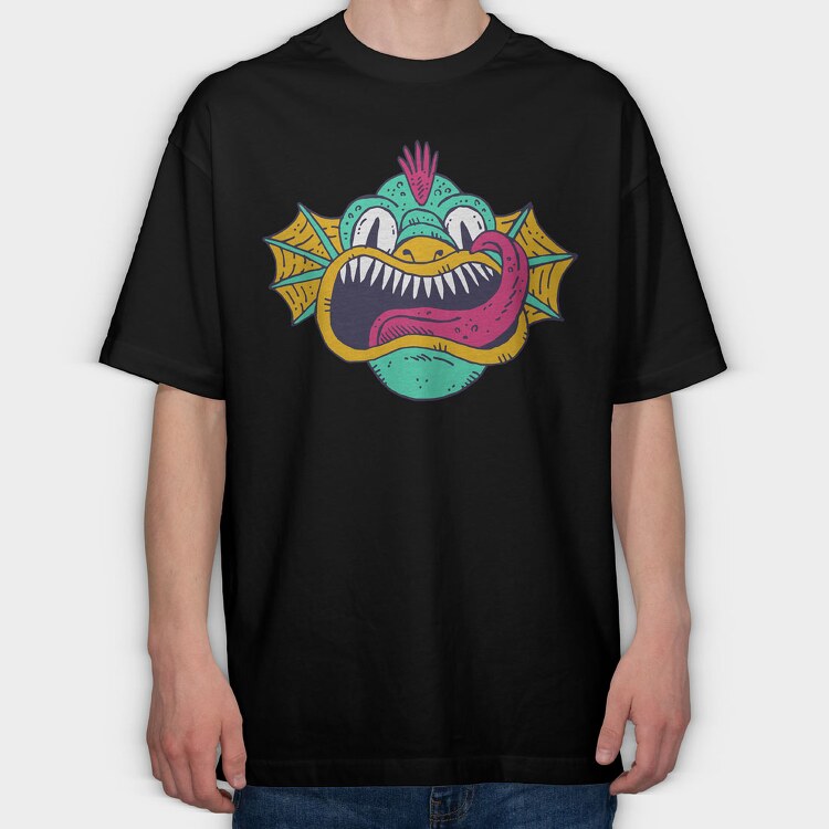 Monster Faces 4, Tricou Oversize Barbati (Unisex)