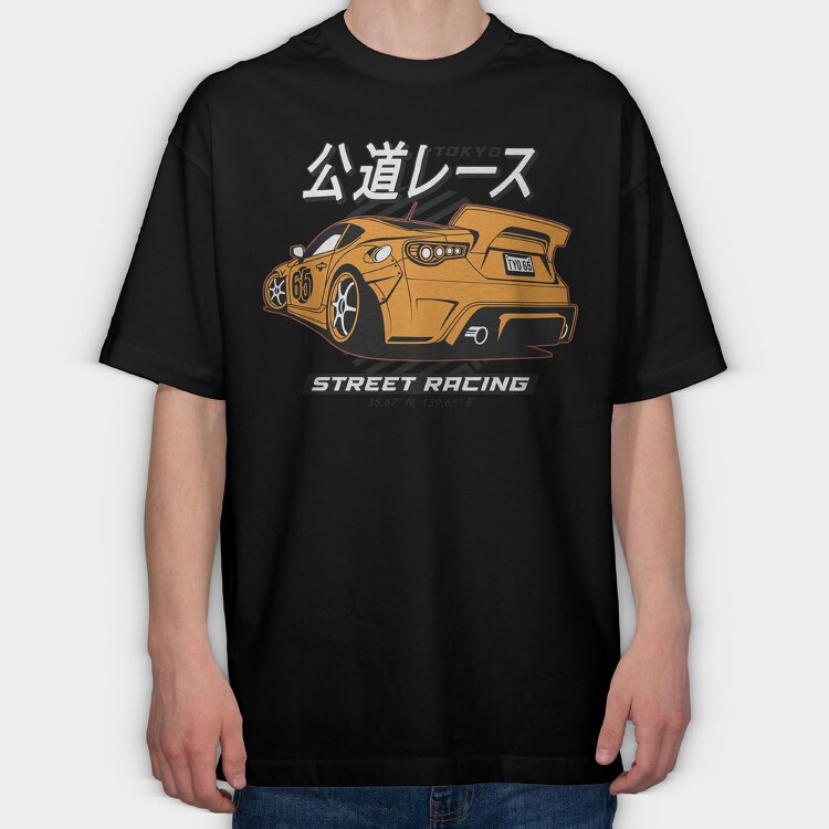 Street Race Tokyo, Tricou Oversize Barbati (Unisex)