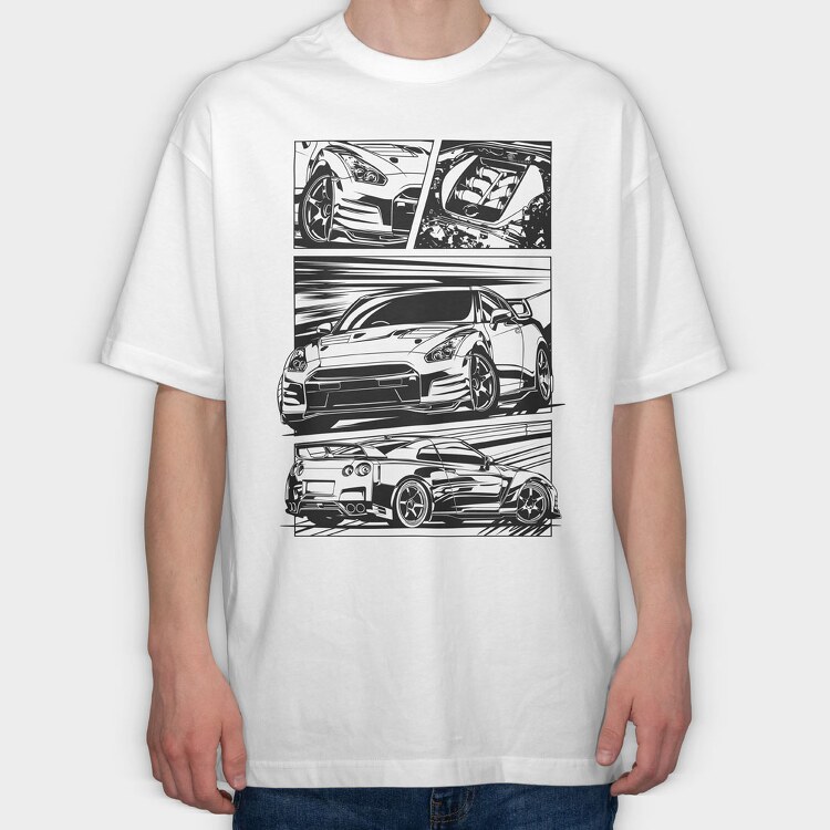 Gtr R35, Tricou Oversize Barbati (Unisex)