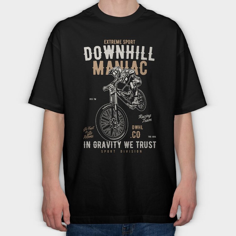 Downhill Maniac, Tricou Oversize Barbati (Unisex)