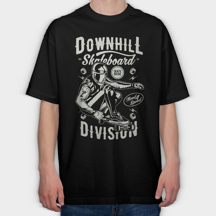 Downhill Skateboard Division, Tricou Oversize Barbati (Unisex)