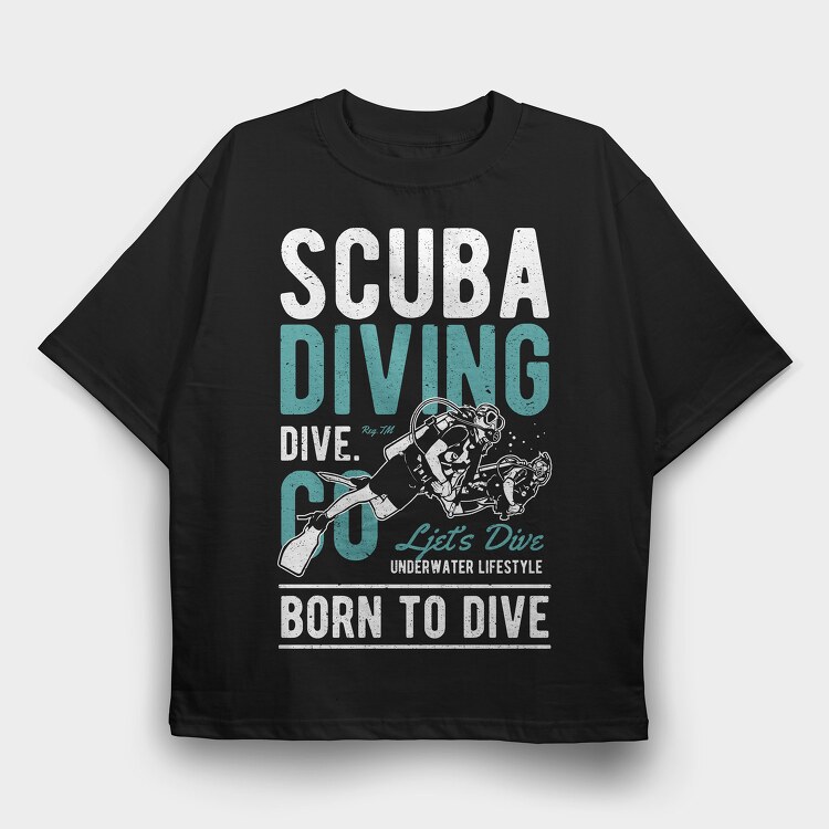 Scuba Diving, Tricou Oversize Barbati (Unisex)