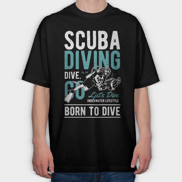 Scuba Diving, Tricou Oversize Barbati (Unisex)