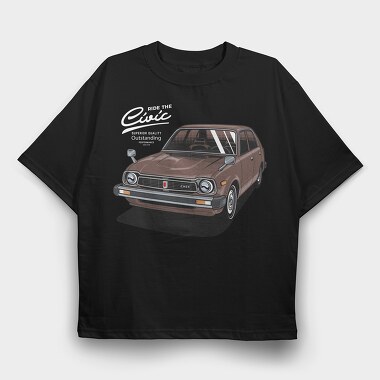 honda civic 1978, Tricou Oversize Barbati (Unisex)