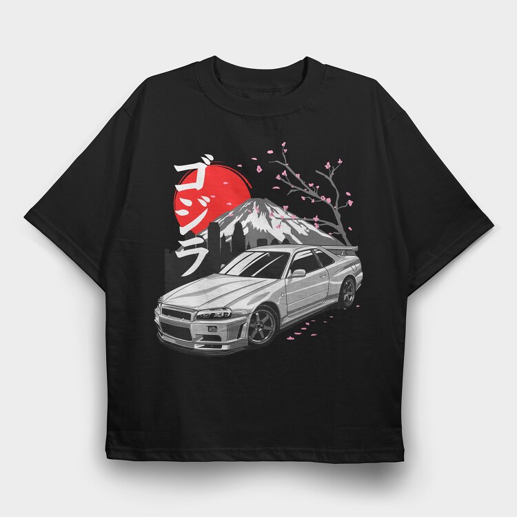 Sakura R34, Tricou Oversize Barbati (Unisex)