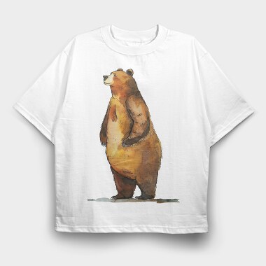 Bear Looking Wise, Tricou Oversize Barbati (Unisex)