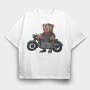 Biker Bear Cool, Tricou Oversize Barbati (Unisex)