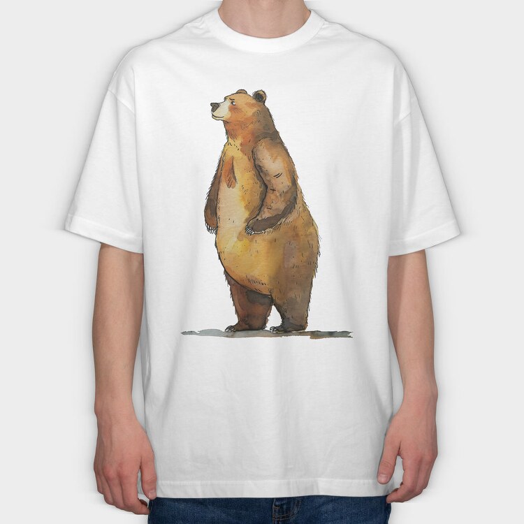 Bear Looking Wise, Tricou Oversize Barbati (Unisex)
