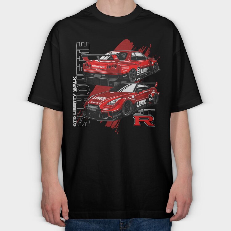 Silhouette GTR, Tricou Oversize Barbati (Unisex)