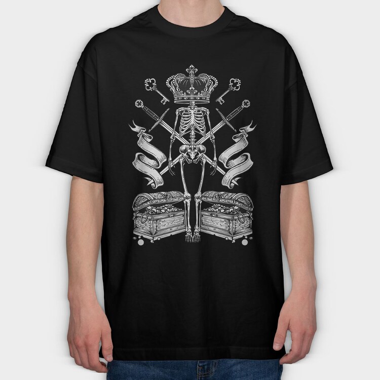 Skeleton King, Tricou Oversize Barbati (Unisex)