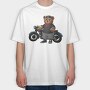 Biker Bear Cool, Tricou Oversize Barbati (Unisex)