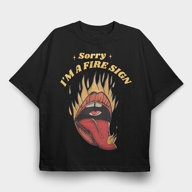 Fire Sign, Tricou Oversize Barbati (Unisex)