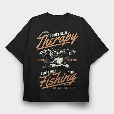 Fishing Therapy, Tricou Oversize Barbati (Unisex)