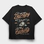 Fishing Therapy, Tricou Oversize Barbati (Unisex)