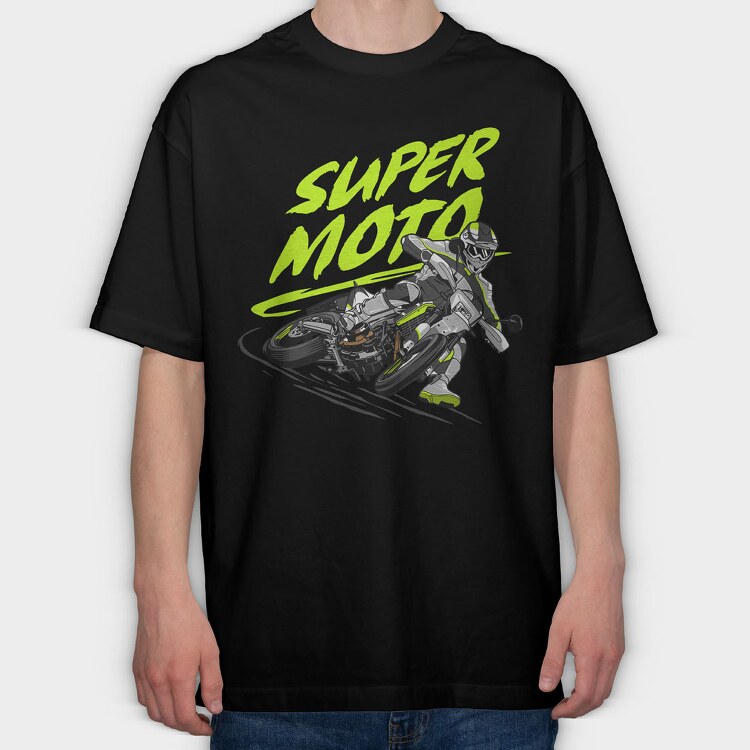 Supermoto, Tricou Oversize Barbati (Unisex)