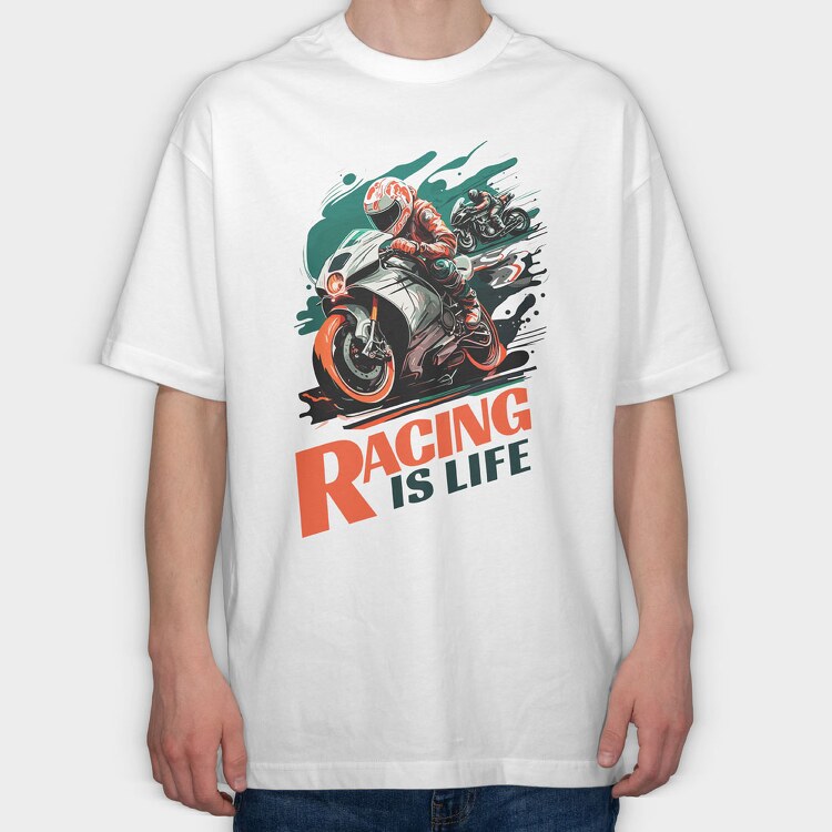 Racing Is Life Sport Bikes Racing, Tricou Oversize Barbati (Unisex)
