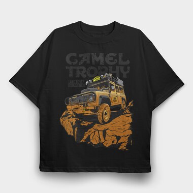 Land Rover Defender Camel, Tricou Oversize Barbati (Unisex)