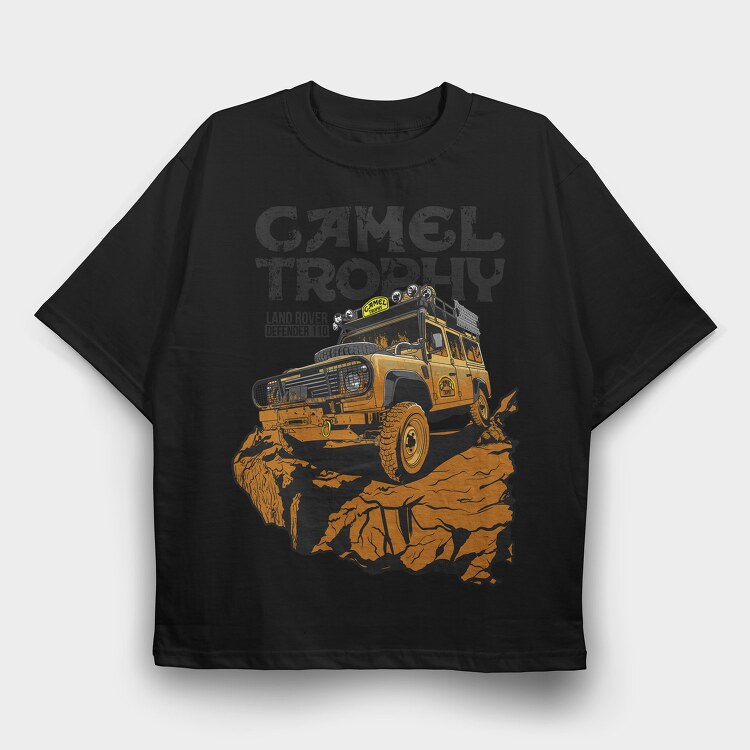 Land Rover Defender Camel, Tricou Oversize Barbati (Unisex)