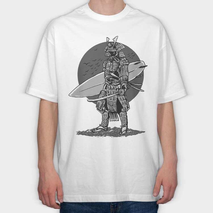 Surfer Samurai, Tricou Oversize Barbati (Unisex)