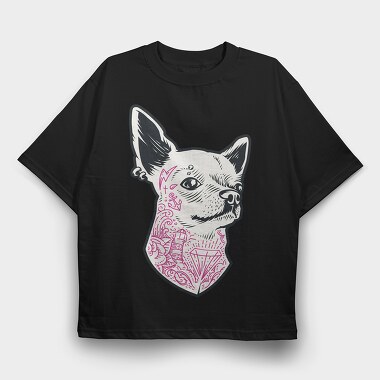 Tattoo Chiwawa, Tricou Oversize Barbati (Unisex)