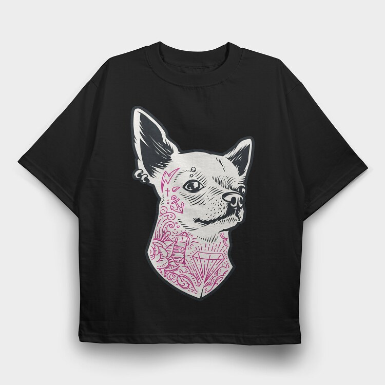 Tattoo Chiwawa, Tricou Oversize Barbati (Unisex)