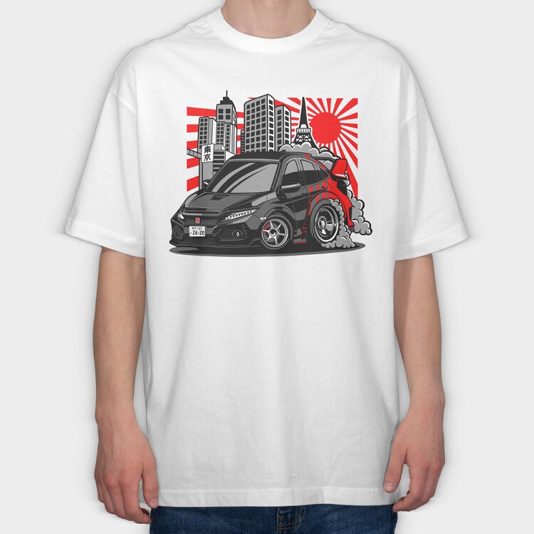 Civic FK8, Tricou Oversize Barbati (Unisex)