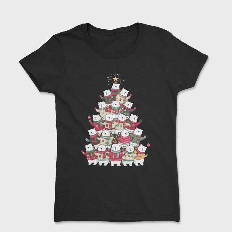 Bears Christmas Tree, Tricou Femei