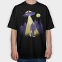 Alien Kidnapping Bigfoot, Tricou Oversize Barbati (Unisex)