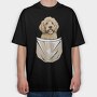 Golden Doodle Pocket, Tricou Oversize Barbati (Unisex)
