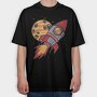 Rocket Planet, Tricou Oversize Barbati (Unisex)