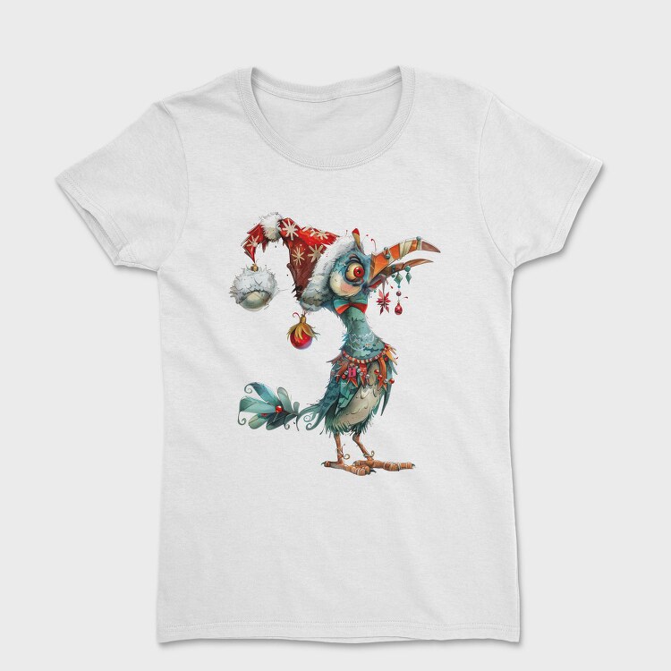 Bird Christmas Hat Ornament, Tricou Femei