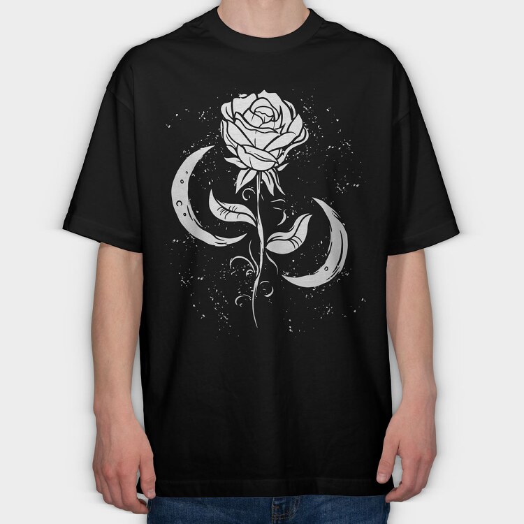 Rose Moon, Tricou Oversize Barbati (Unisex)