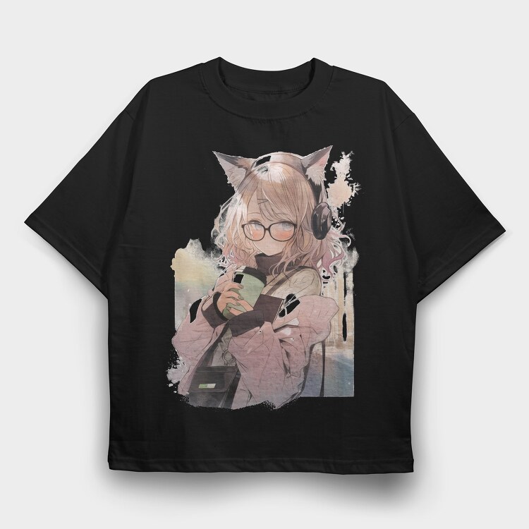 Animegirl, Tricou Oversize Barbati (Unisex)