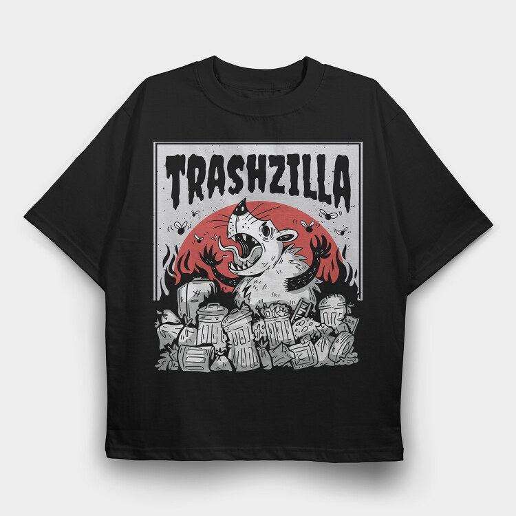 Trashzilla, Tricou Oversize Barbati (Unisex)