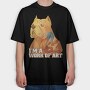 i am a work of art pitbull, Tricou Oversize Barbati (Unisex)
