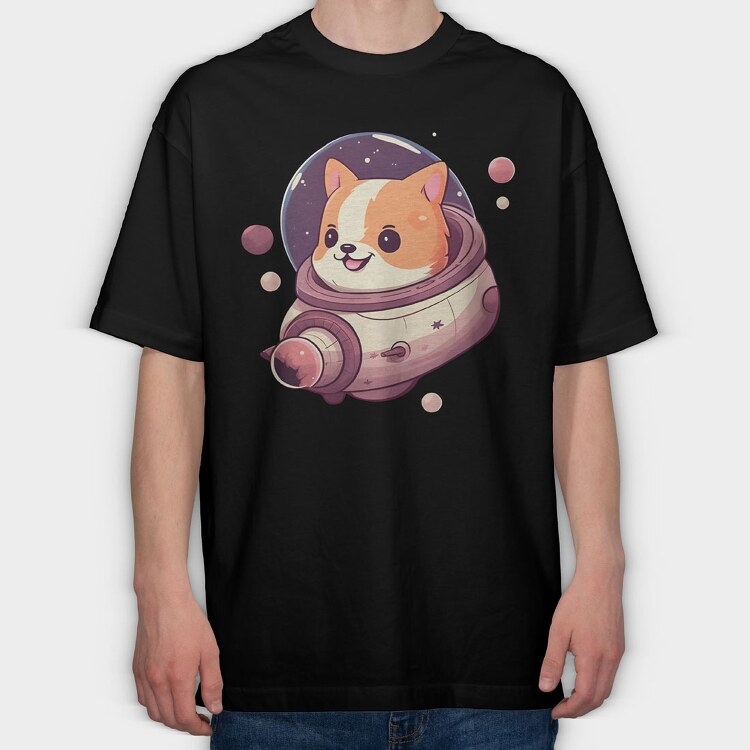 dog sapceship, Tricou Oversize Barbati (Unisex)