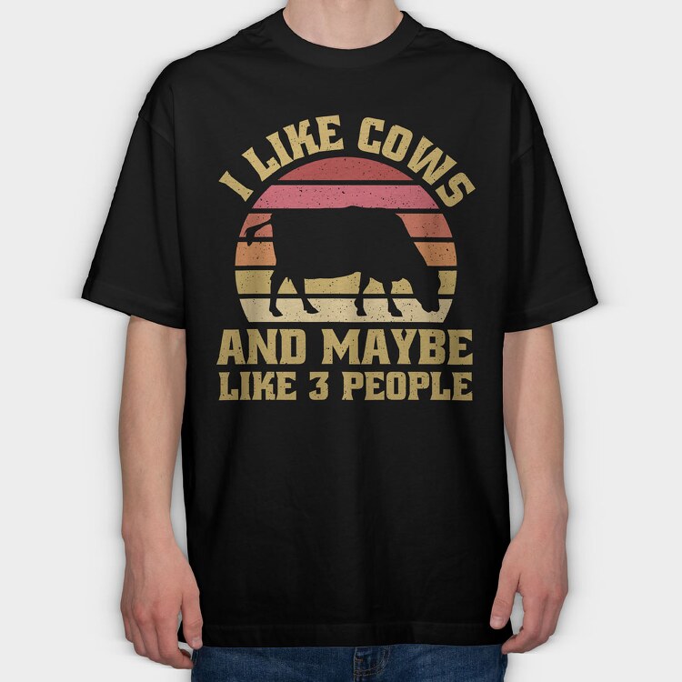 I Like Cows, Tricou Oversize Barbati (Unisex)