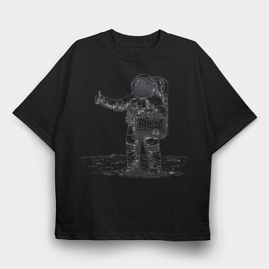 Astronaut Hitchhiking, Tricou Oversize Barbati (Unisex)