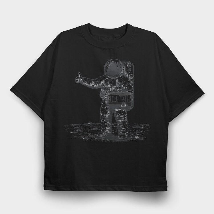 Astronaut Hitchhiking, Tricou Oversize Barbati (Unisex)