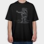 Astronaut Hitchhiking, Tricou Oversize Barbati (Unisex)