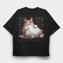 Cat Eat Sleep Repeat, Tricou Oversize Barbati (Unisex)