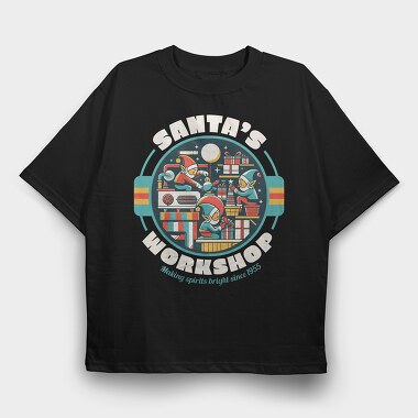 Santas Workshop, Tricou Oversize Barbati (Unisex)