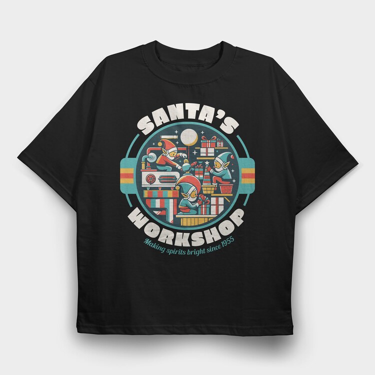 Santas Workshop, Tricou Oversize Barbati (Unisex)