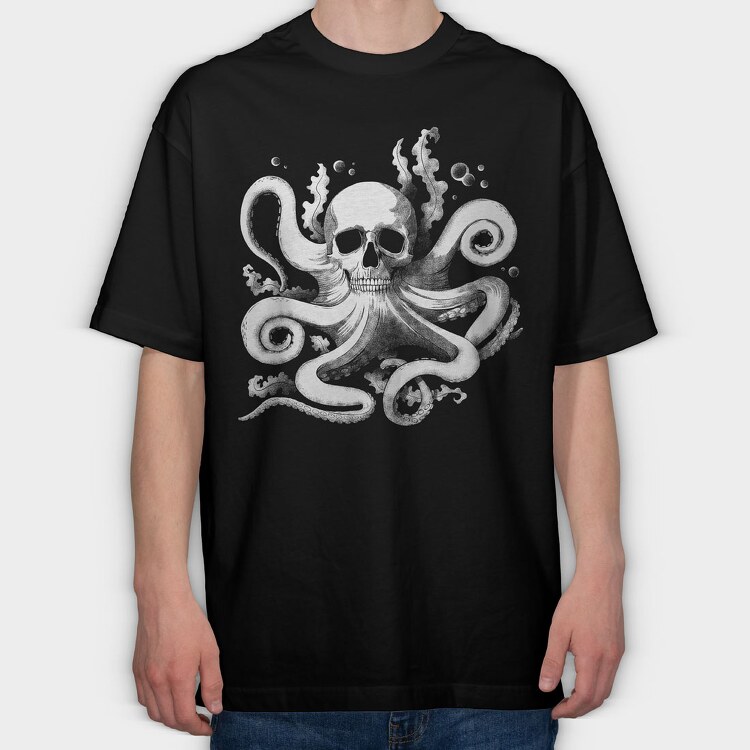 Octopus skull, Tricou Oversize Barbati (Unisex)