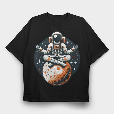 Astronaut Yoga Planet, Tricou Oversize Barbati (Unisex)