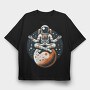 Astronaut Yoga Planet, Tricou Oversize Barbati (Unisex)